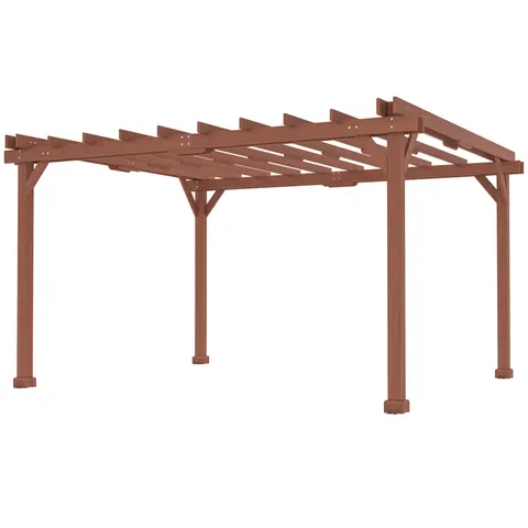 Outdoor Wood Pergola with Grape Trellis for Patio