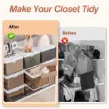 3 Pack Foldable Storage Bin with Lid Stackable Plastic Closet — photo 6
