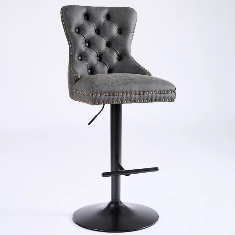 A&a Furniture β Aged and Retro PU Swivel Barstools Adjusatble β photo 4