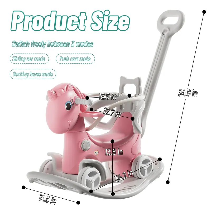 Rocking Horse for Toddlers — Balance Bike Ride on Toys with Push — photo 5