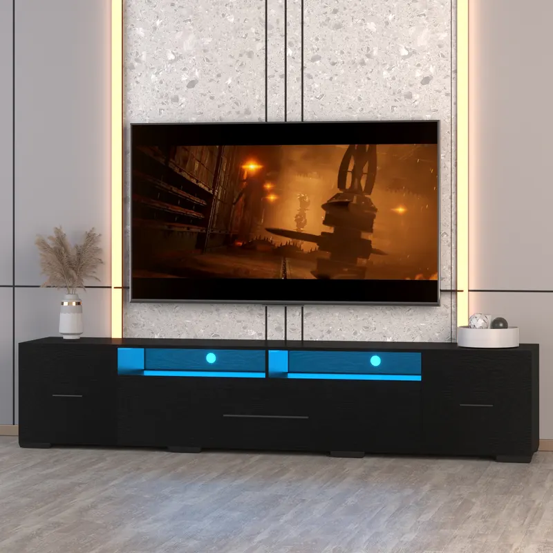TV Console with Storage Cabinet Modern Entertainment Center 31 β photo 3