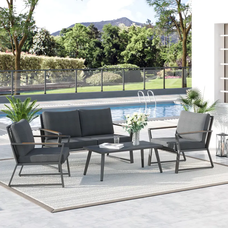4 Piece Patio Furniture Set β Aluminum Conversation Set β photo 7