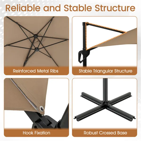 Cantilever Patio Umbrella — Double-tier Vented Offset Umbrella — photo 4