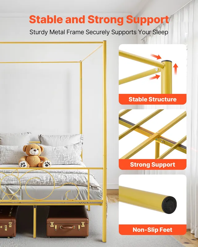 Full Size Canopy Bed Frame β Metal Canopy Bed with Minimalist β photo 3