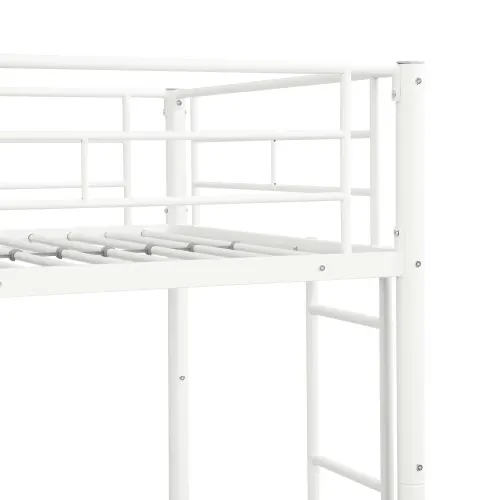 METAL Bunk Bed with Trundle WHITE β photo 6