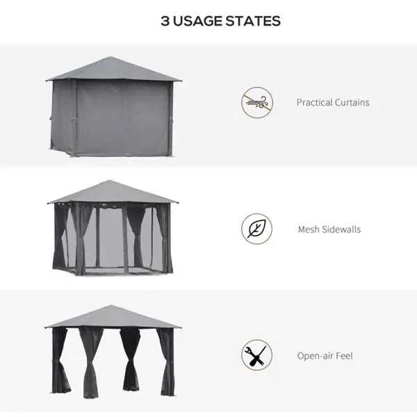 10ft X 10ft Patio Gazebo-Black-AS β photo 5
