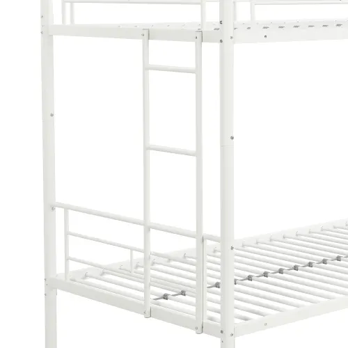 METAL Bunk Bed with Trundle WHITE β photo 4