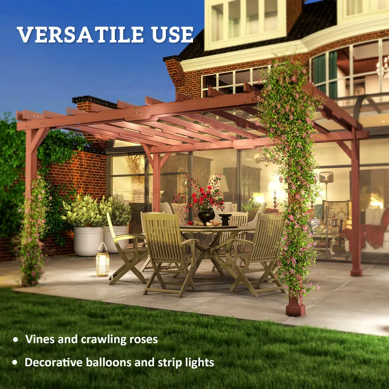 Outdoor Wood Pergola with Grape Trellis for Patio — photo 5