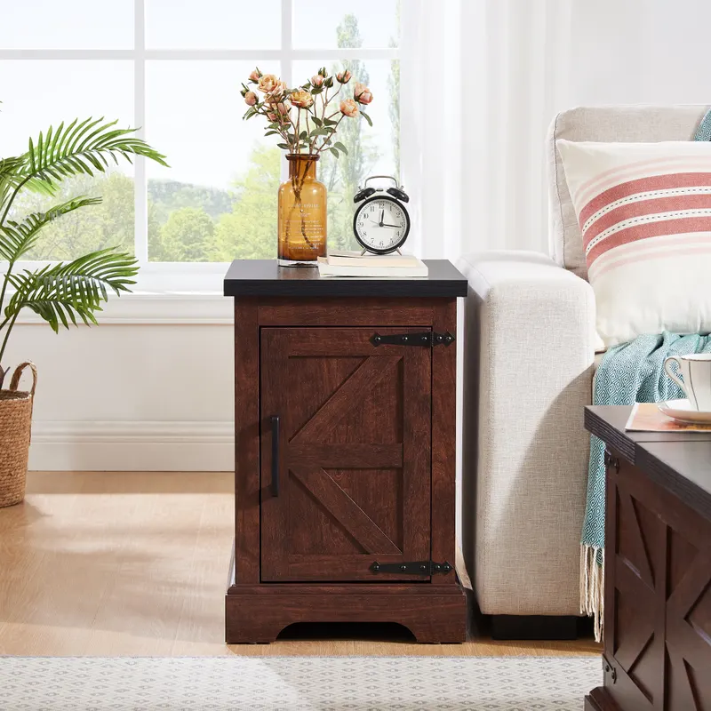Farmhouse End Table Nightstand Rectangular Farmhouse End Table — photo 2