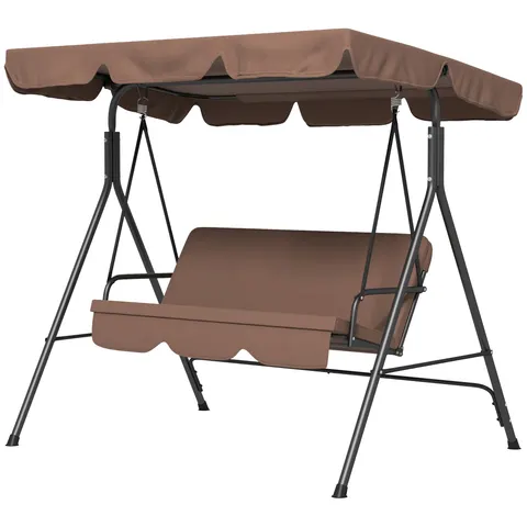 Large Family Swing Set β 3-Seat Adjustable Canopy Swing Bench