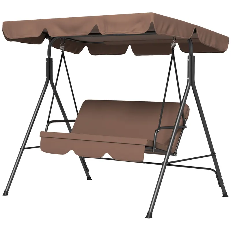 Large Family Swing Set β 3-Seat Adjustable Canopy Swing Bench