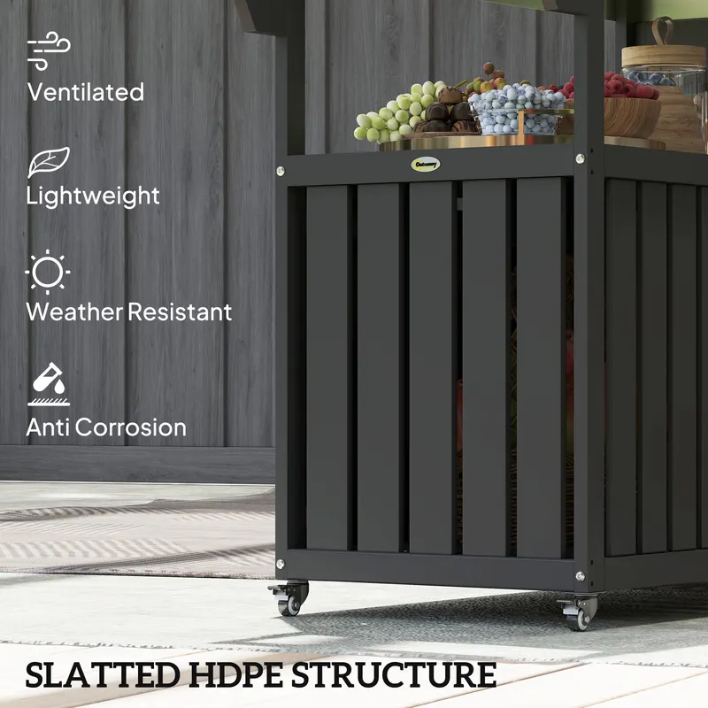 Outdoor Bar Cart with Storage — Stainless Steel Outdoor Bar — photo 6