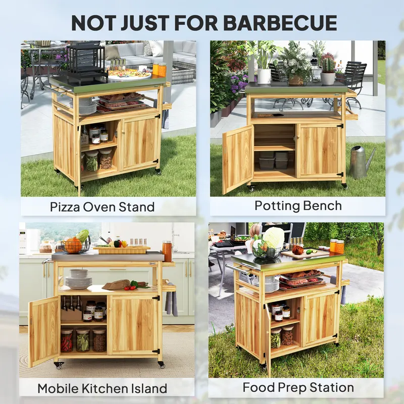 Outdoor Grill Cart w/ Stainless Steel Top — photo 7
