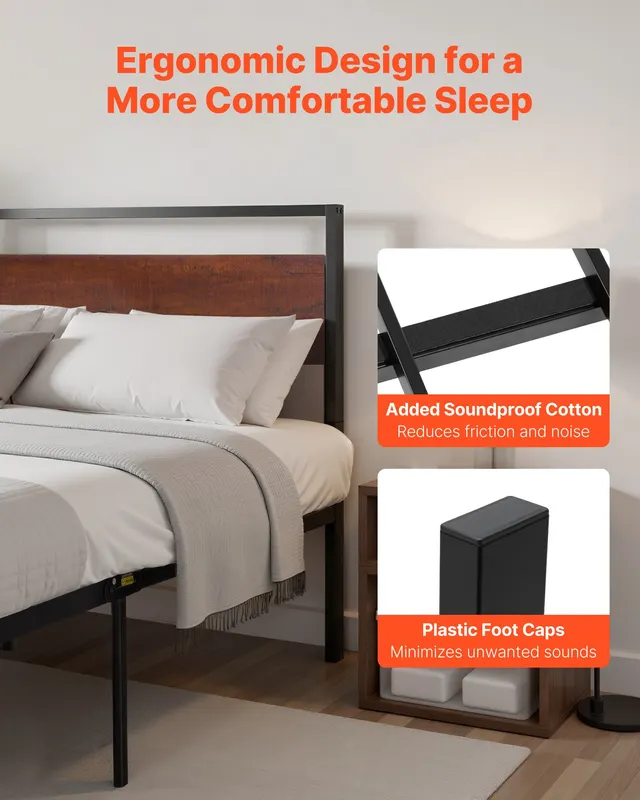 King Size Bed Frame — 14 Inch Black Metal Platform Bed Frame — photo 3