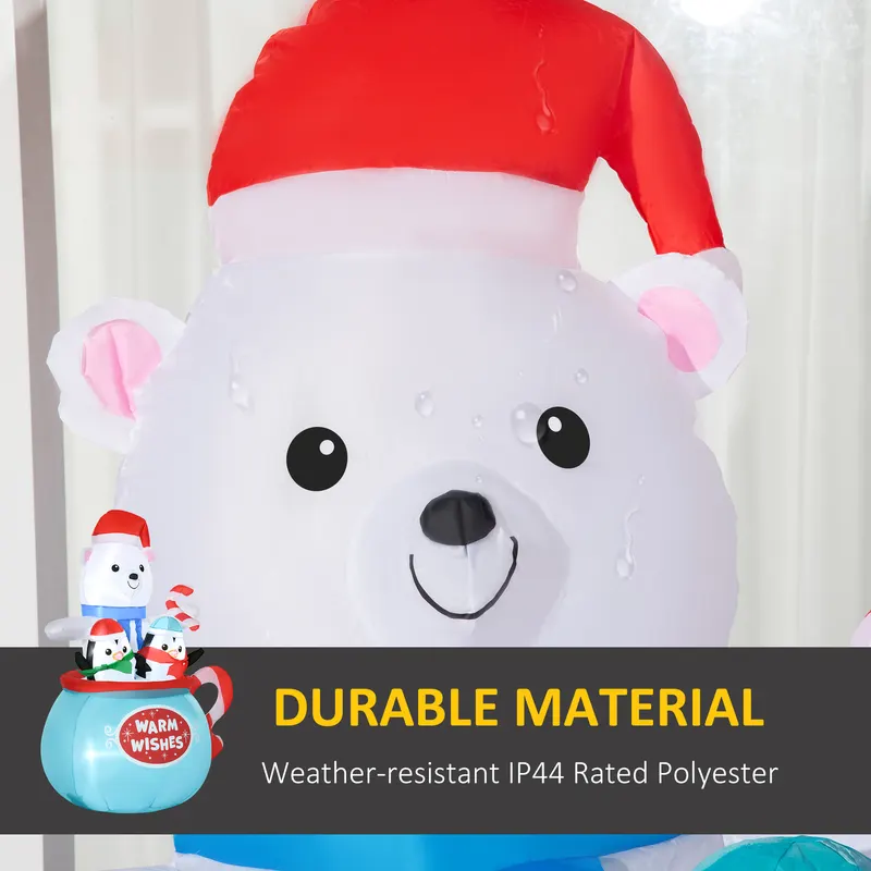 5ft Christmas Inflatables Outdoor Decorations Blessed Polar Bear — photo 6