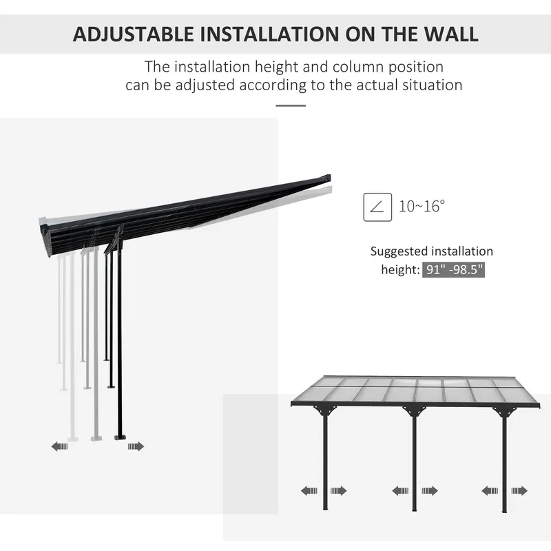 Outdoor Polycarbonate Pergola — Transparent UV Blocking Awning — photo 7
