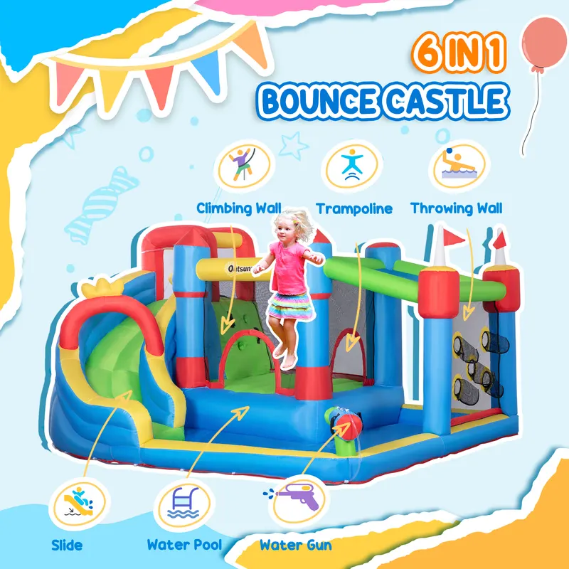 6-in-1 Inflatable Water Slide with Splash Pool — photo 3