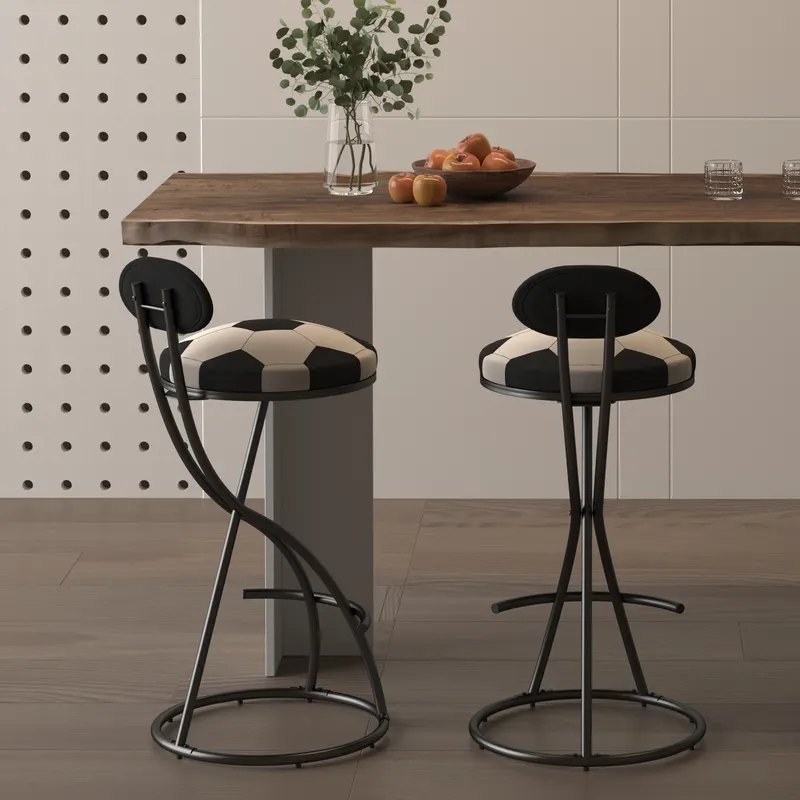 Upholstered S-shaped Barstools Set of 2 Velvet Counter Bar — photo 6