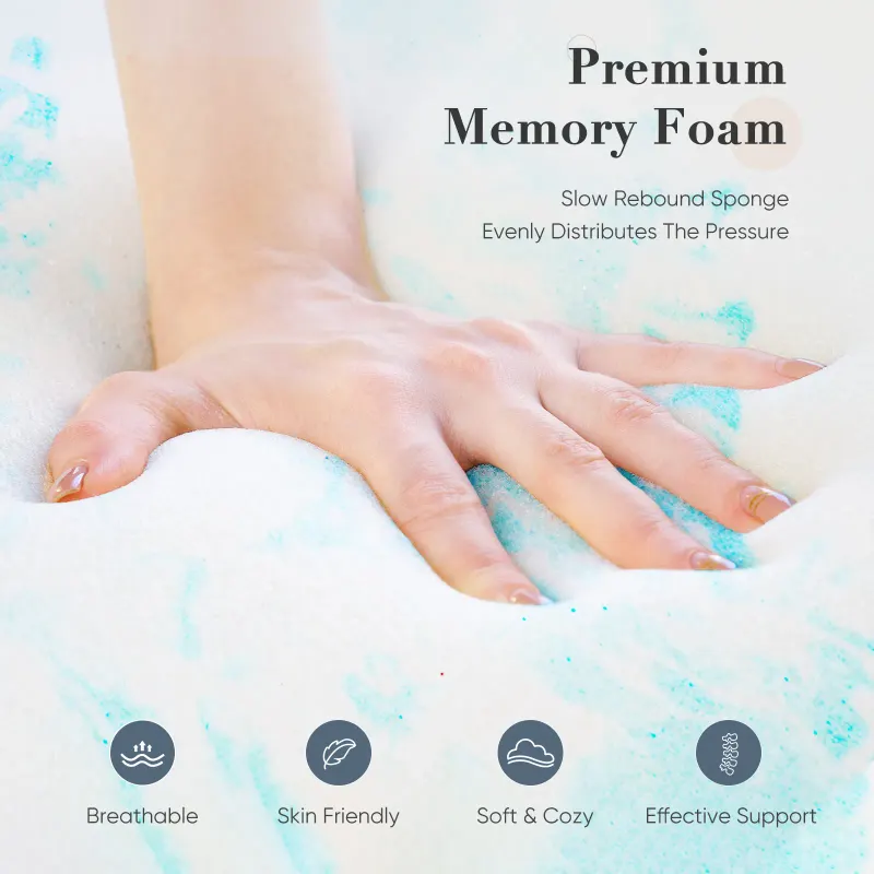 2-3 Inch Gel Memory Foam Mattress Topper Full Size Cooling — photo 3