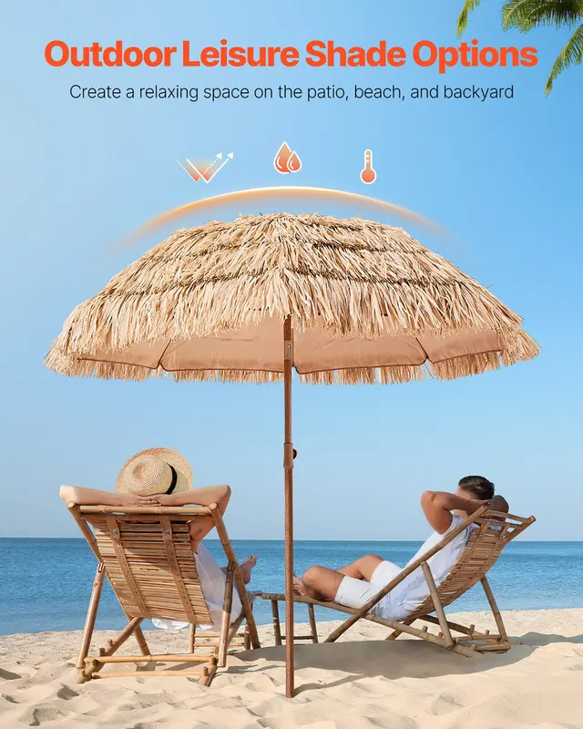 Tiki Umbrella Thatched Patio Umbrella 6.5 Ft Poolside Patio — photo 4