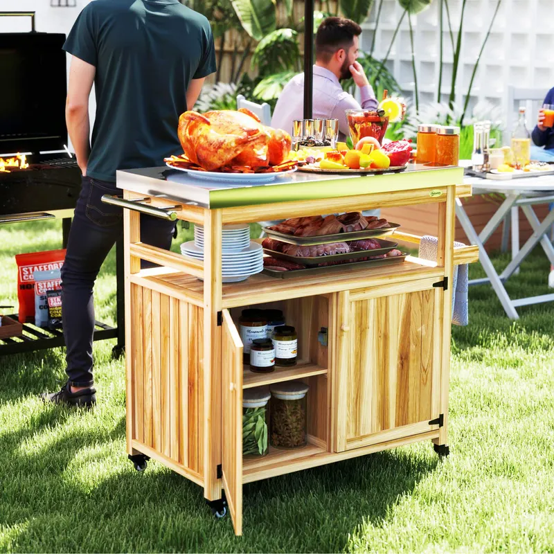 Outdoor Grill Cart w/ Stainless Steel Top — photo 2