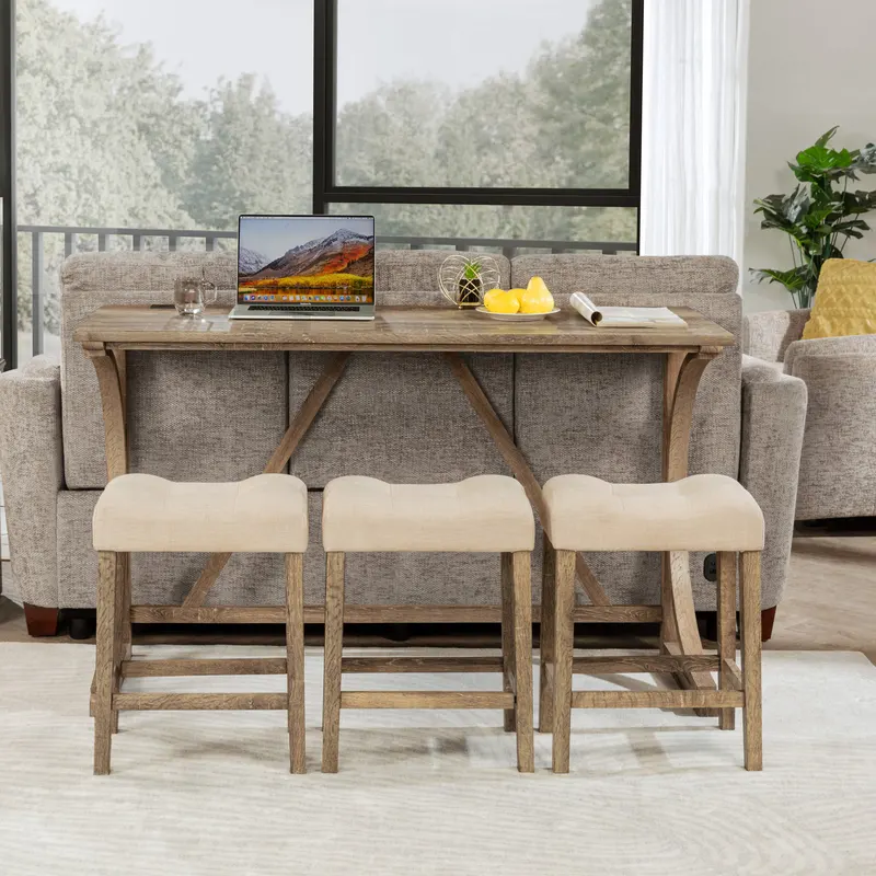 4-Piece Bar Table Set with Power Outlet — photo 7