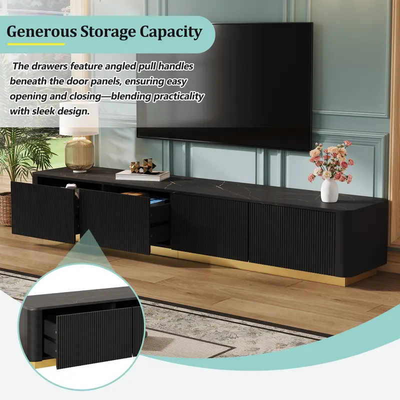 ON-TREND Luxury Fluted TV Stand for TVs Up to 85 — photo 4