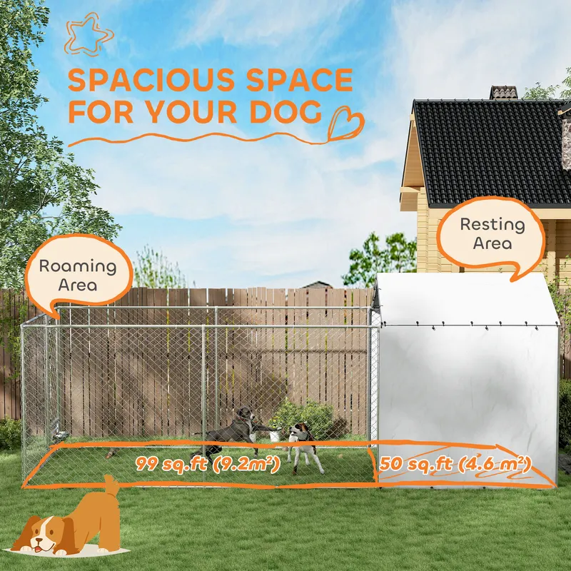 Galvanized Chain Link Large Outdoor Dog Kennel with Waterproof — photo 7