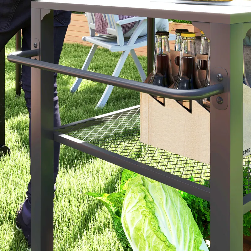 3-Tier Outdoor Grill Cart with Storage Racks — photo 5