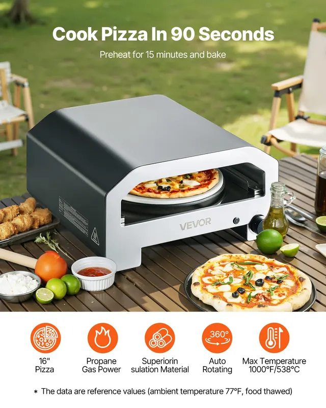 Outdoor Pizza Oven — 16 in Propane Gas Pizza Maker — photo 5