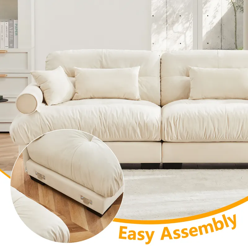 Super Comfort Oversized Modular Velvet Sectional Sofa Couch β photo 3