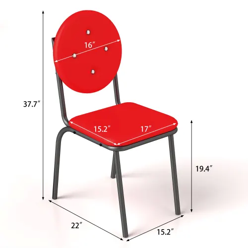 4-piece Bar Stools Faux Leather Dining Chairs with Waterproof β photo 6