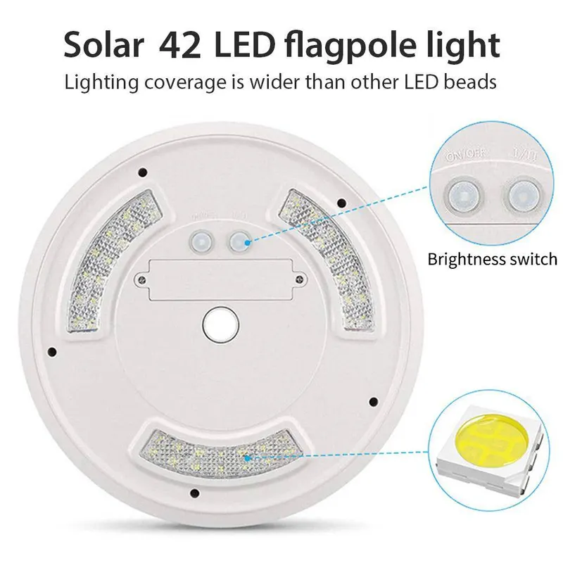 42 LED Solar Flag Pole Light Adjustable Outdoor Camping Tent — photo 6