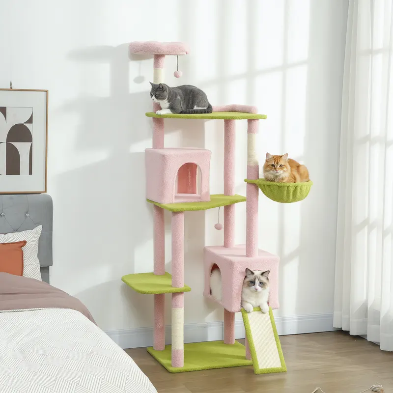 74" Flower Cat Tree — Large Cat Tower with Scratching Post — photo 2