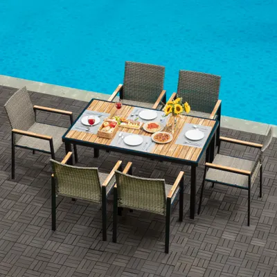 Patio & Backyard: All Weather 7-Piece Patio Dining Table Sets