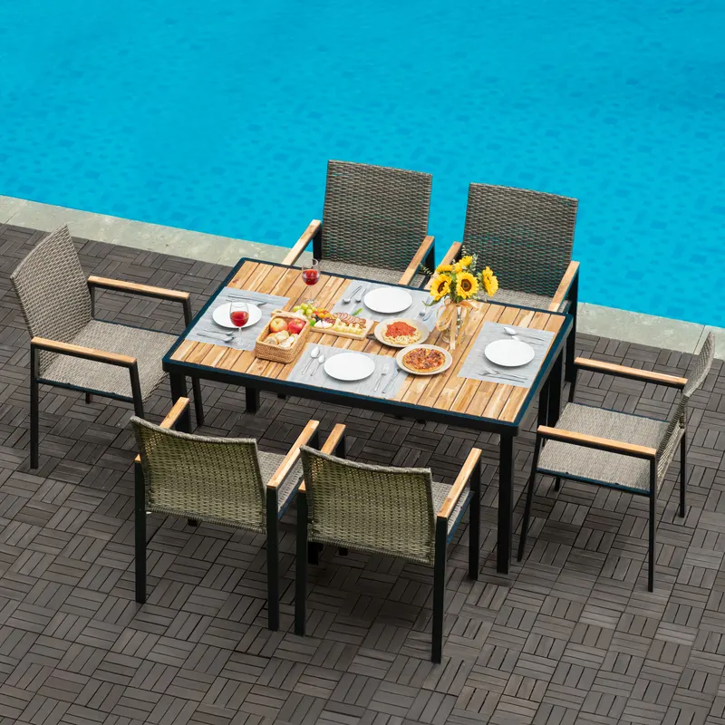 All Weather 7-Piece Patio Dining Table Sets