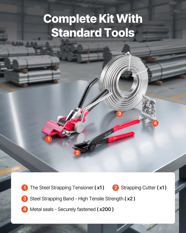 Steel Banding Strapping Kit — Heavy Duty Banding Sealer Tool — photo 3
