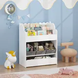 Kids Bookshelf with Storage Bins and Drawer — photo 2