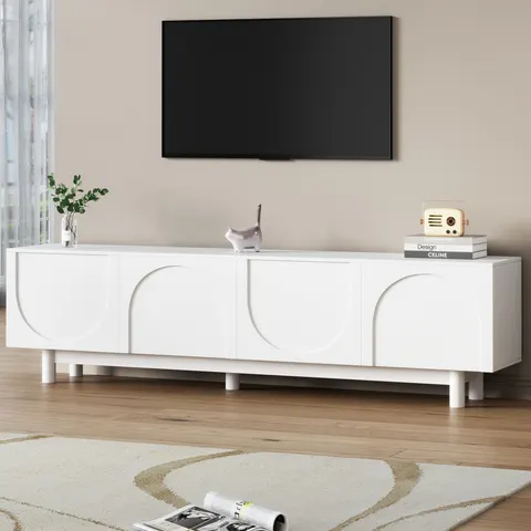 ON-TREND Graceful TV Stand with Arch Cabinets for TVs Up to 78''