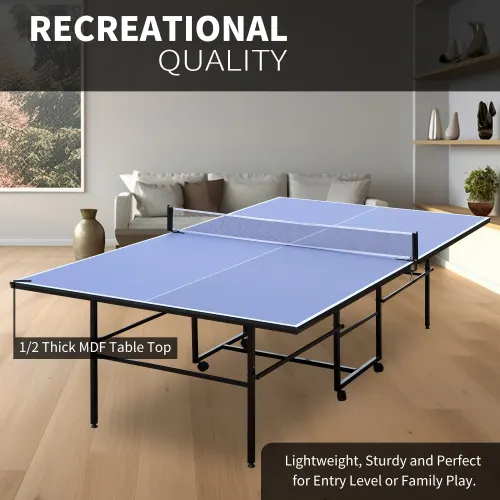 9ft Mid-size Table Tennis Table Foldable & Portable Ping Pong — photo 2
