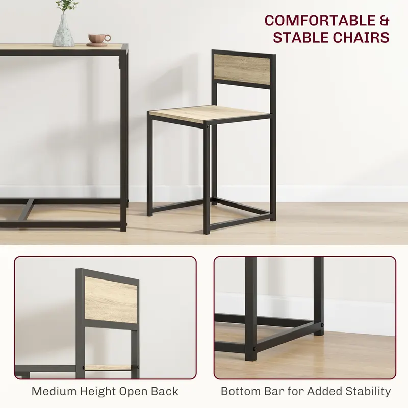 3-Piece Dining Room Set — Industrial Kitchen Table Set — photo 7