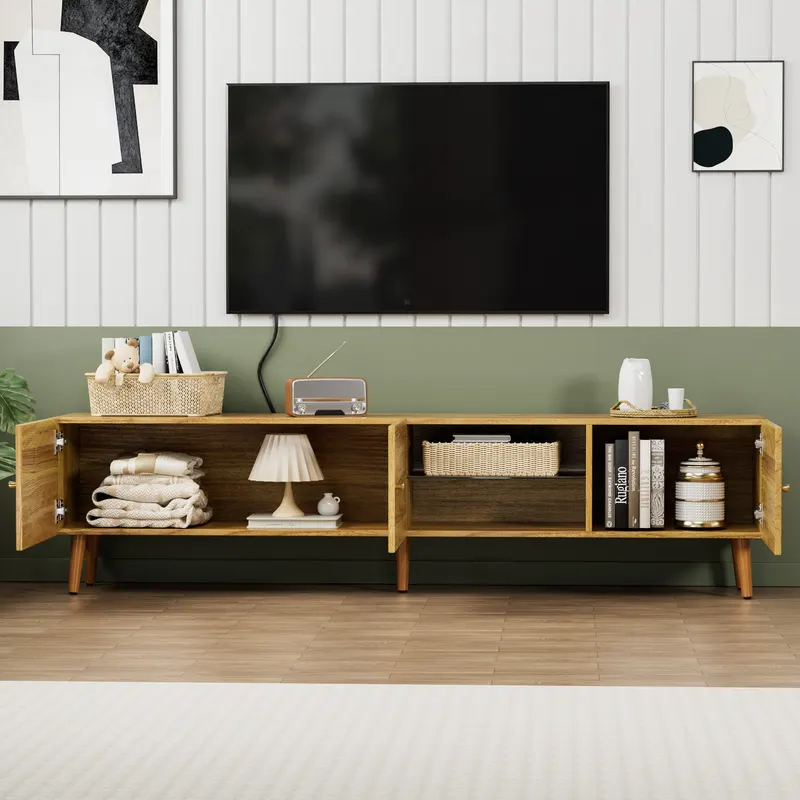 70 Inch Mid Century Modern TV Stand — photo 3