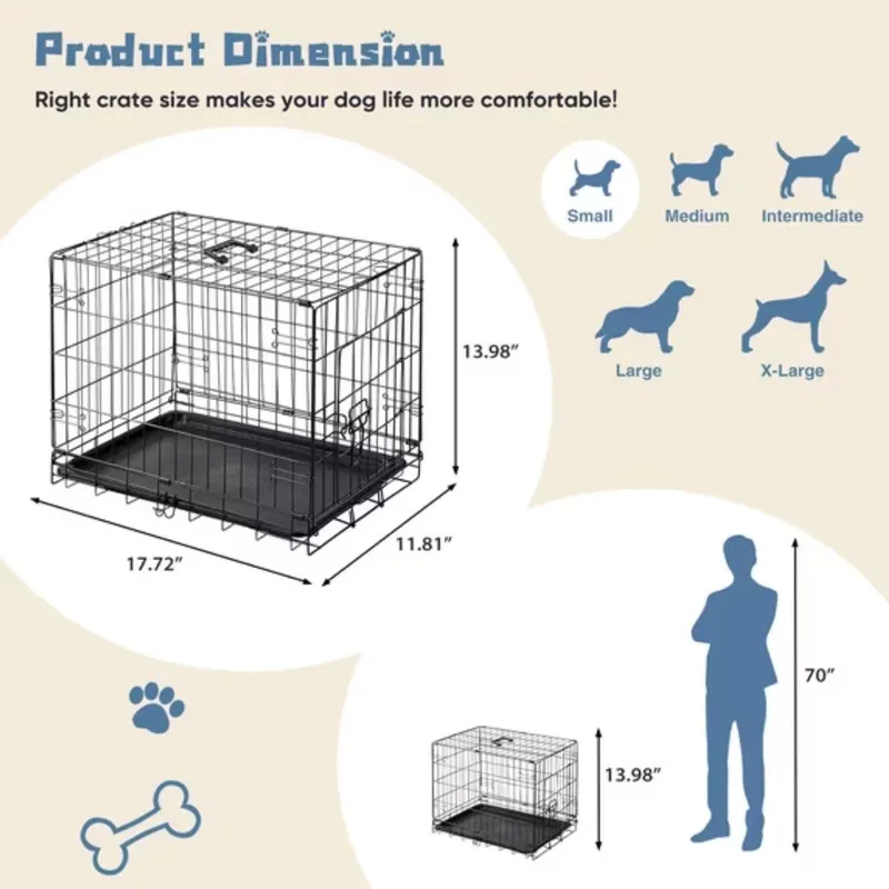 Single Door Dog Cage — Durable Metal Pet Kennel — photo 3