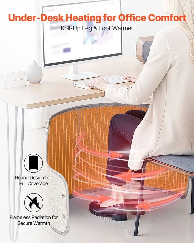 Under Desk Space Heater — Rollable Foot Warmer Portable — photo 5