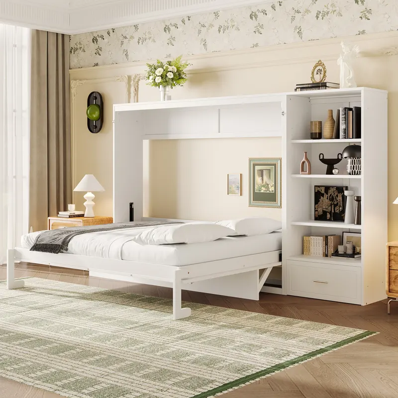 Queen Size Murphy Bed with Height Adjustable Storage β photo 2