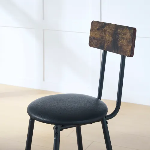 Round Bar Table and Stool Set with Shelf β photo 5