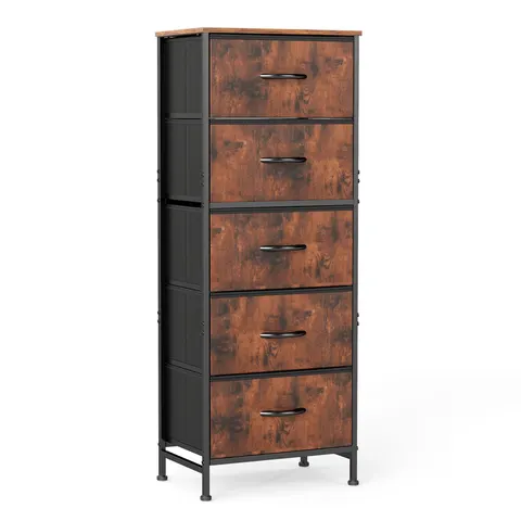 5 Drawer Dresser with Fabric Bins