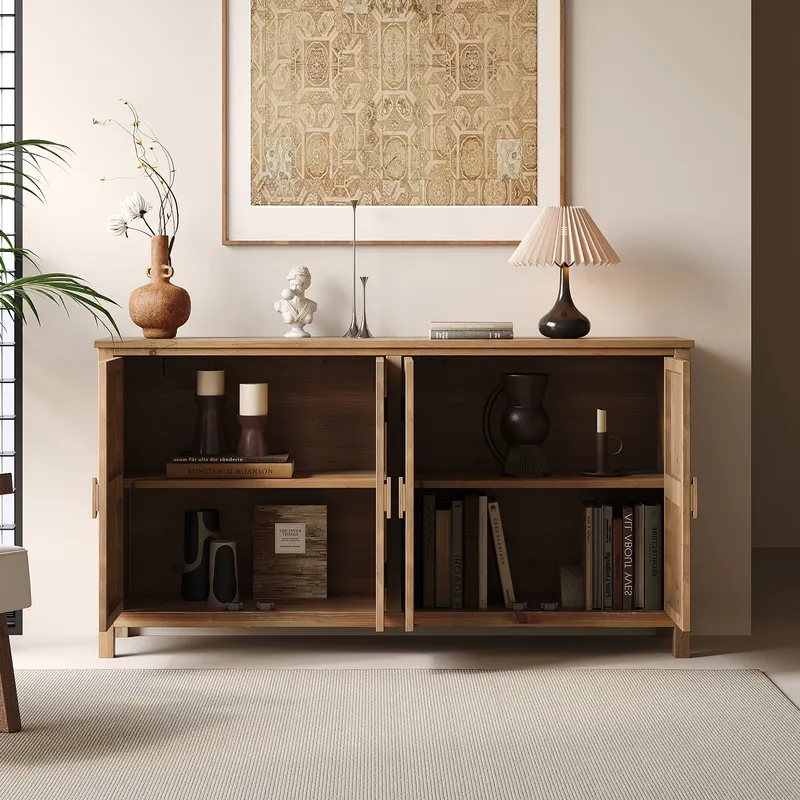 60 Wood Accent Cabinet with 4 Doors — photo 4