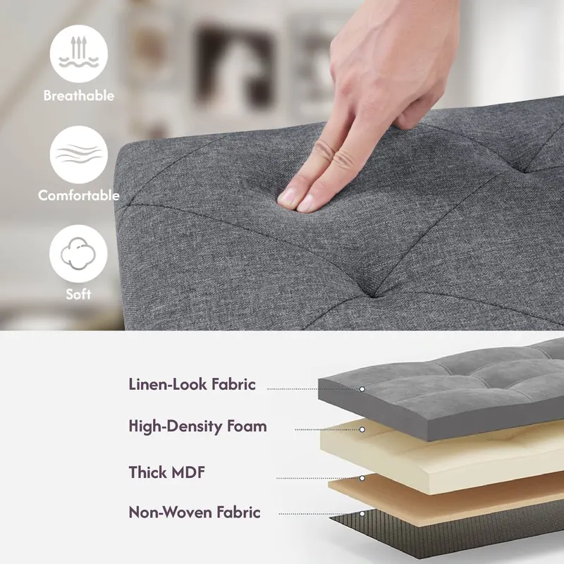Folding Storage Ottoman Bench β Ottoman Foot Rest β photo 5