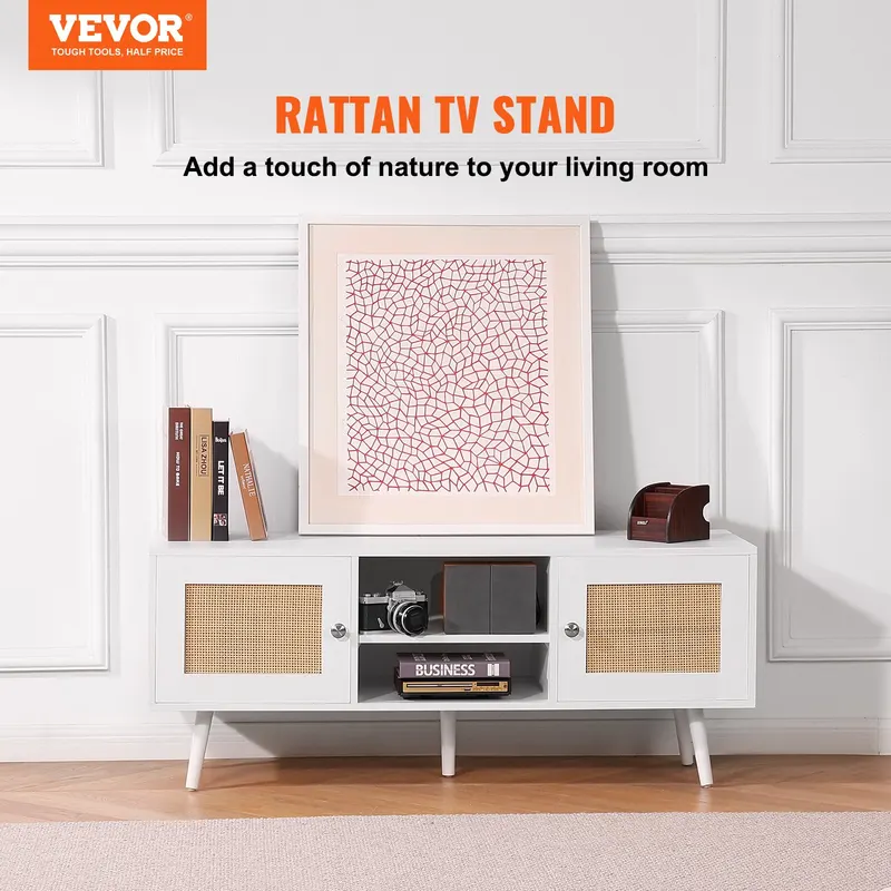 Rattan TV Stand β Boho TV Cabinet for 55 Inch TV β photo 4
